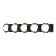 Hubbardton Forge - 201379-SKT-10-85-GG0711 - Five Light Bath Sconce - Brooklyn - Black