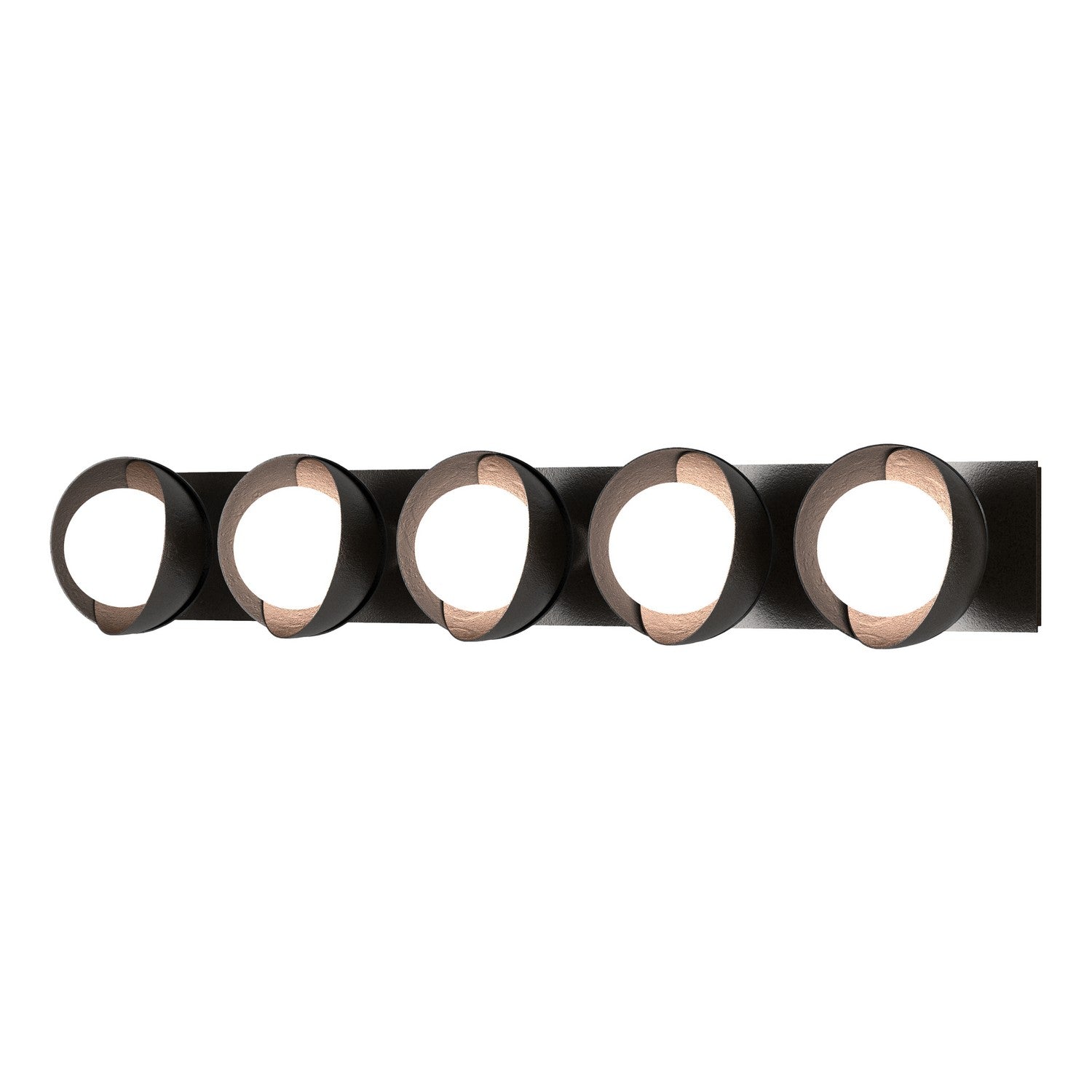 Hubbardton Forge - 201379-SKT-14-10-GG0711 - Five Light Bath Sconce - Brooklyn - Oil Rubbed Bronze