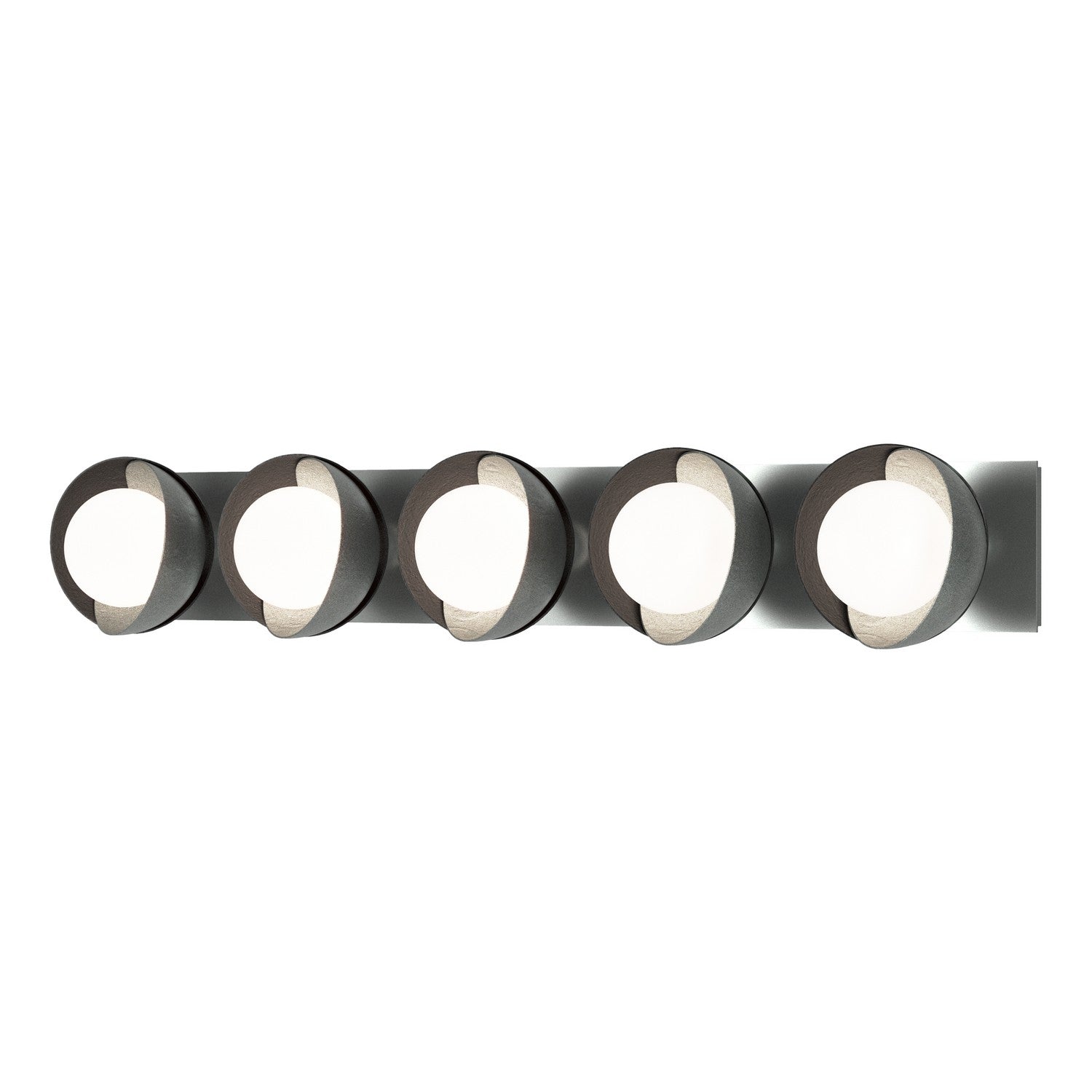 Hubbardton Forge - 201379-SKT-82-10-GG0711 - Five Light Bath Sconce - Brooklyn - Vintage Platinum