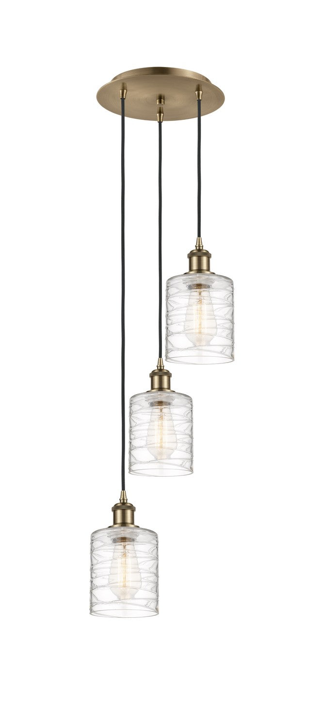 Innovations - 113B-3P-AB-G1113 - Three Light Pendant - Ballston - Antique Brass