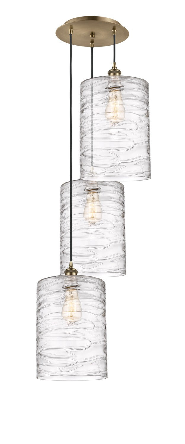 Innovations - 113B-3P-AB-G1113-L - Three Light Pendant - Ballston - Antique Brass