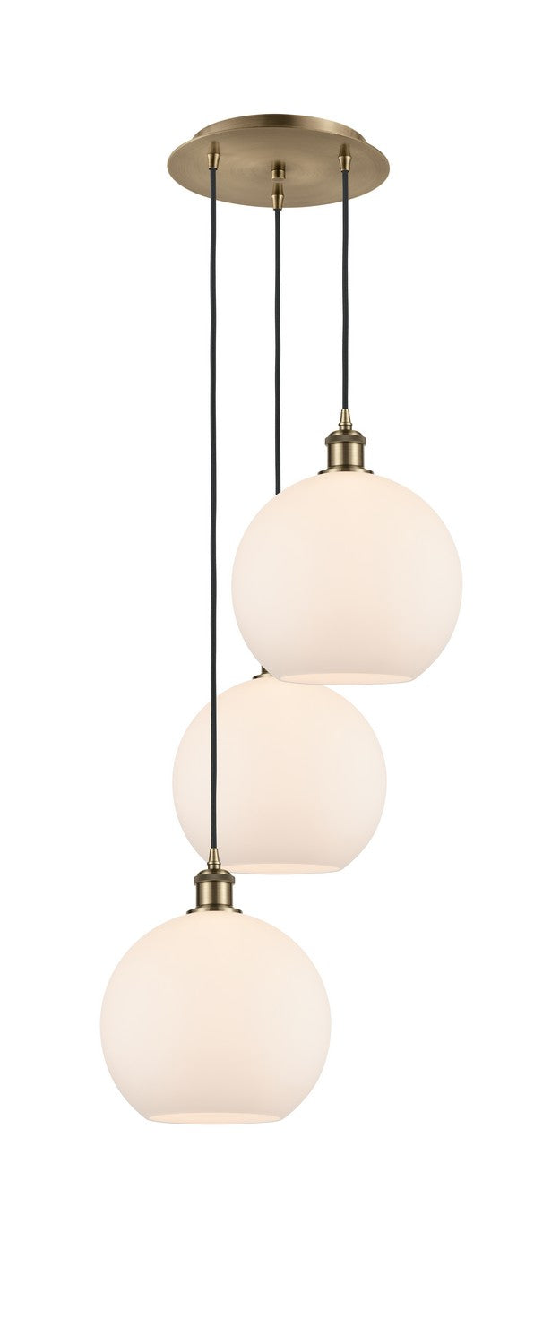 Innovations - 113B-3P-AB-G121-10 - Three Light Pendant - Ballston - Antique Brass