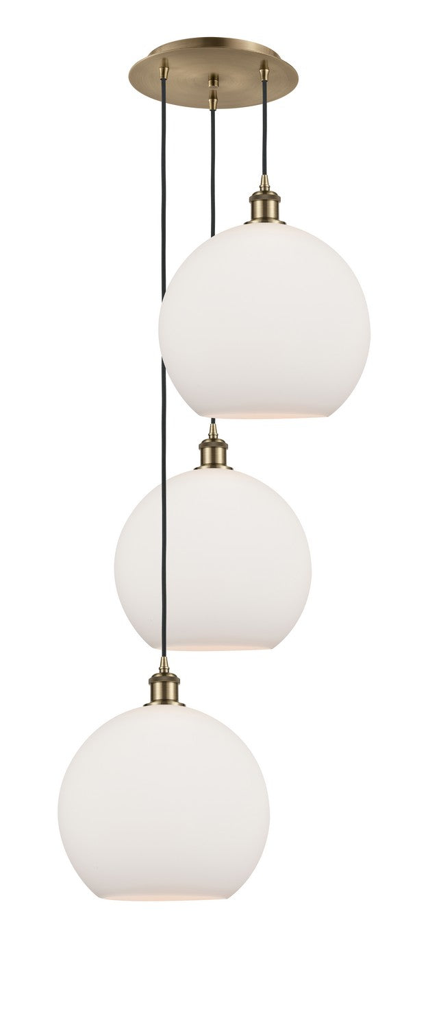 Innovations - 113B-3P-AB-G121-12 - Three Light Pendant - Ballston - Antique Brass