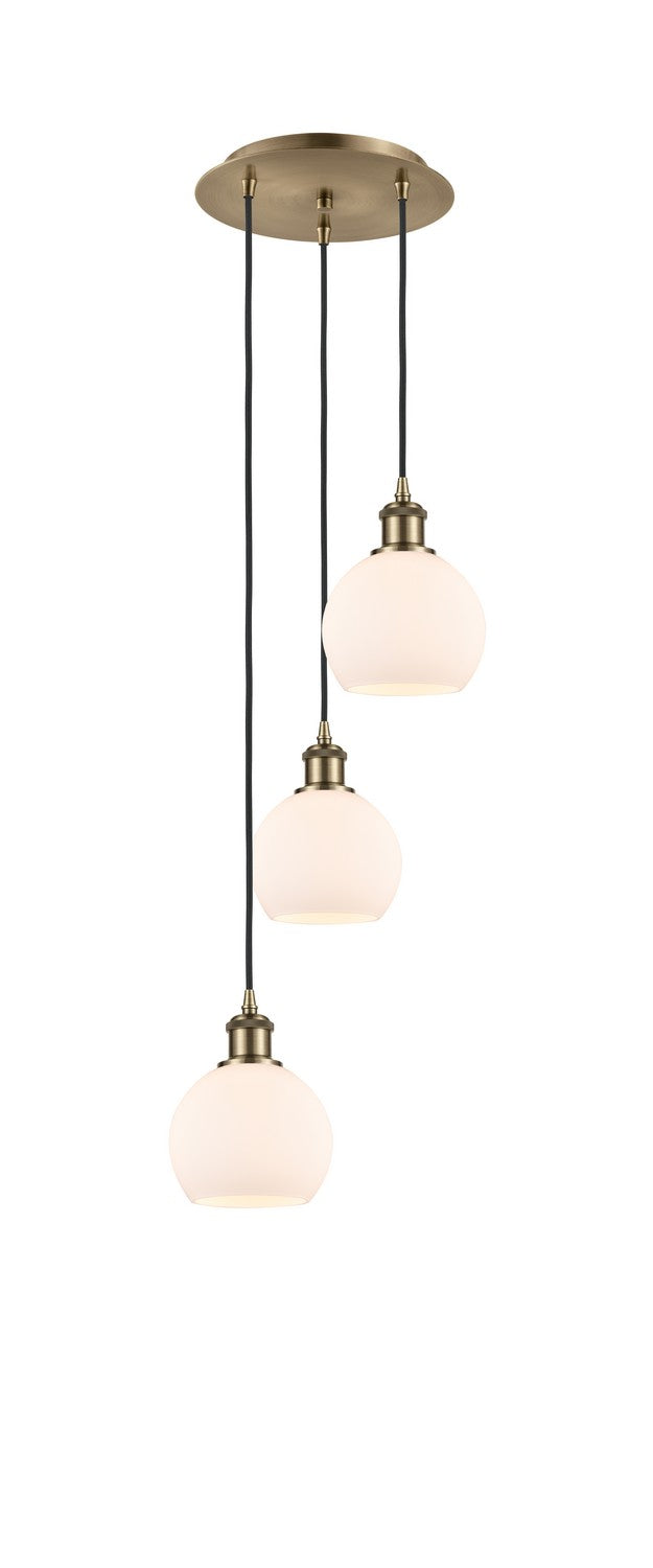 Innovations - 113B-3P-AB-G121-6 - Three Light Pendant - Ballston - Antique Brass