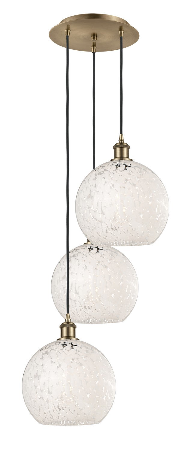 Innovations - 113B-3P-AB-G1216-10WM - Three Light Pendant - Ballston - Antique Brass