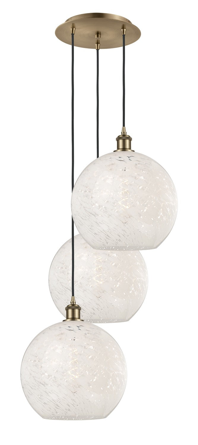 Innovations - 113B-3P-AB-G1216-12WM - Three Light Pendant - Ballston - Antique Brass