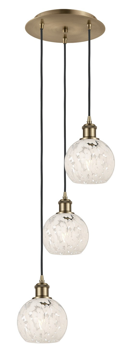 Innovations - 113B-3P-AB-G1216-6WM - Three Light Pendant - Ballston - Antique Brass