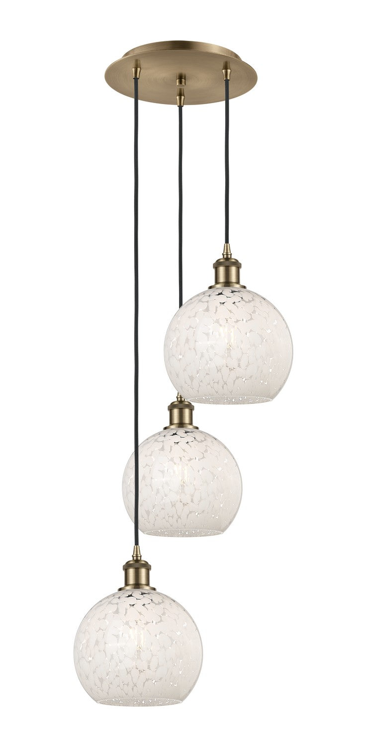 Innovations - 113B-3P-AB-G1216-8WM - Three Light Pendant - Ballston - Antique Brass