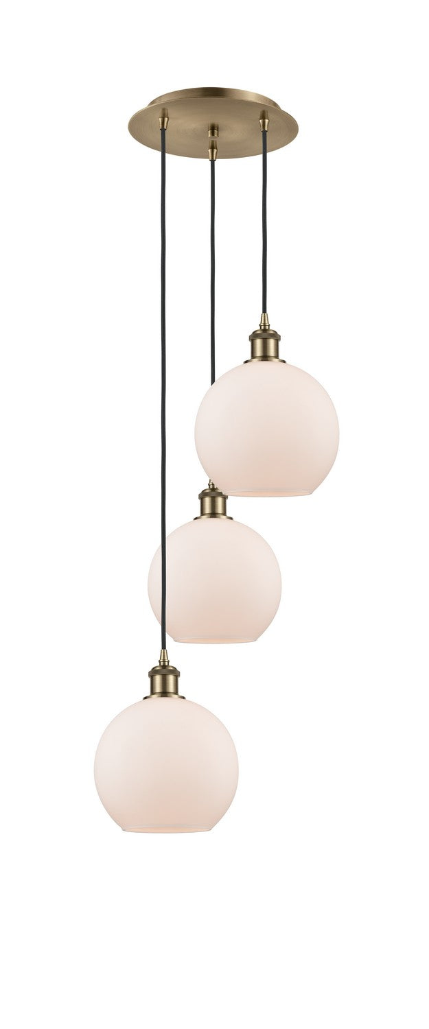 Innovations - 113B-3P-AB-G121-8 - Three Light Pendant - Ballston - Antique Brass