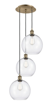Innovations - 113B-3P-AB-G122-10 - Three Light Pendant - Ballston - Antique Brass