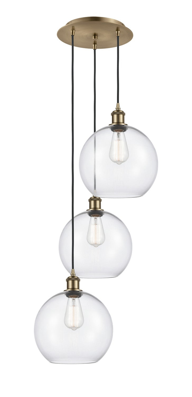 Innovations - 113B-3P-AB-G122-10 - Three Light Pendant - Ballston - Antique Brass