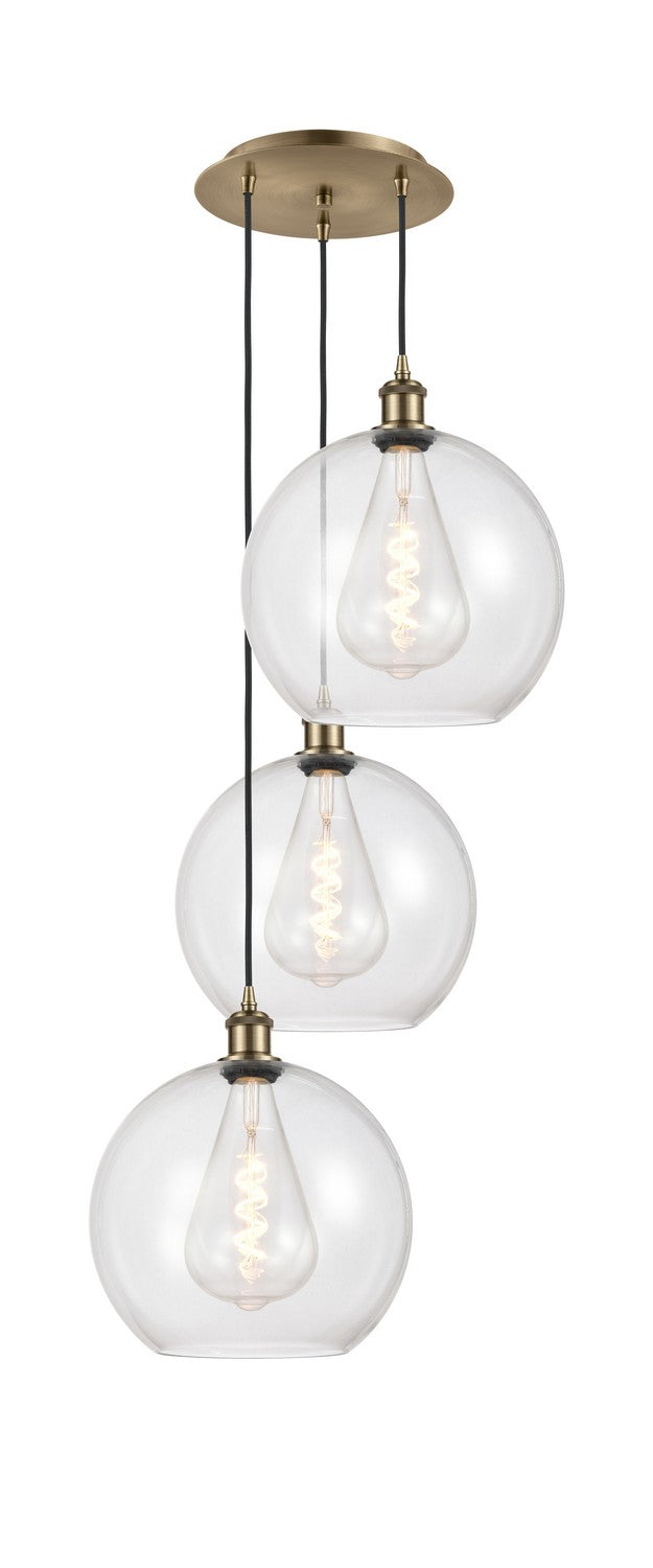 Innovations - 113B-3P-AB-G122-12 - Three Light Pendant - Ballston - Antique Brass