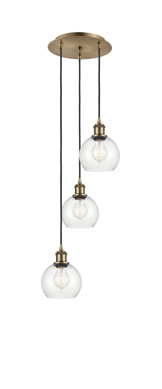 Innovations - 113B-3P-AB-G122-6 - Three Light Pendant - Ballston - Antique Brass