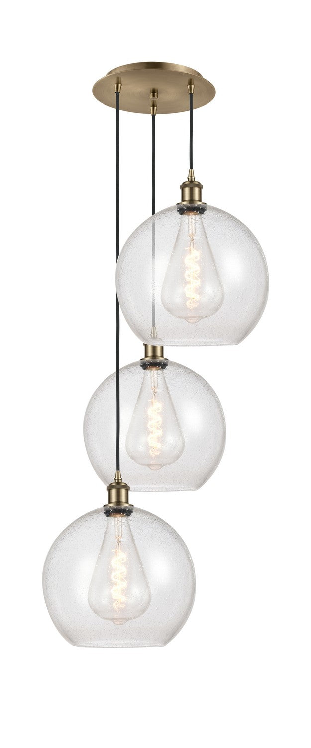 Innovations - 113B-3P-AB-G124-12 - Three Light Pendant - Ballston - Antique Brass