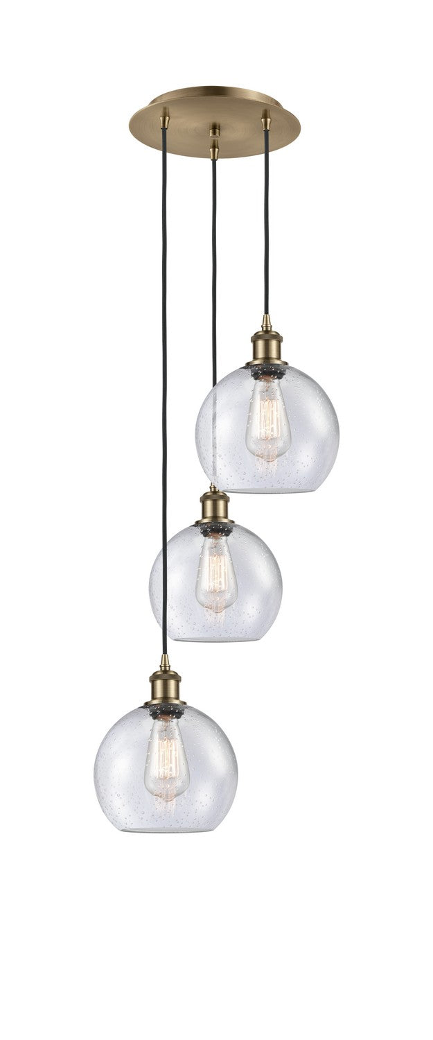 Innovations - 113B-3P-AB-G124-8 - Three Light Pendant - Ballston - Antique Brass