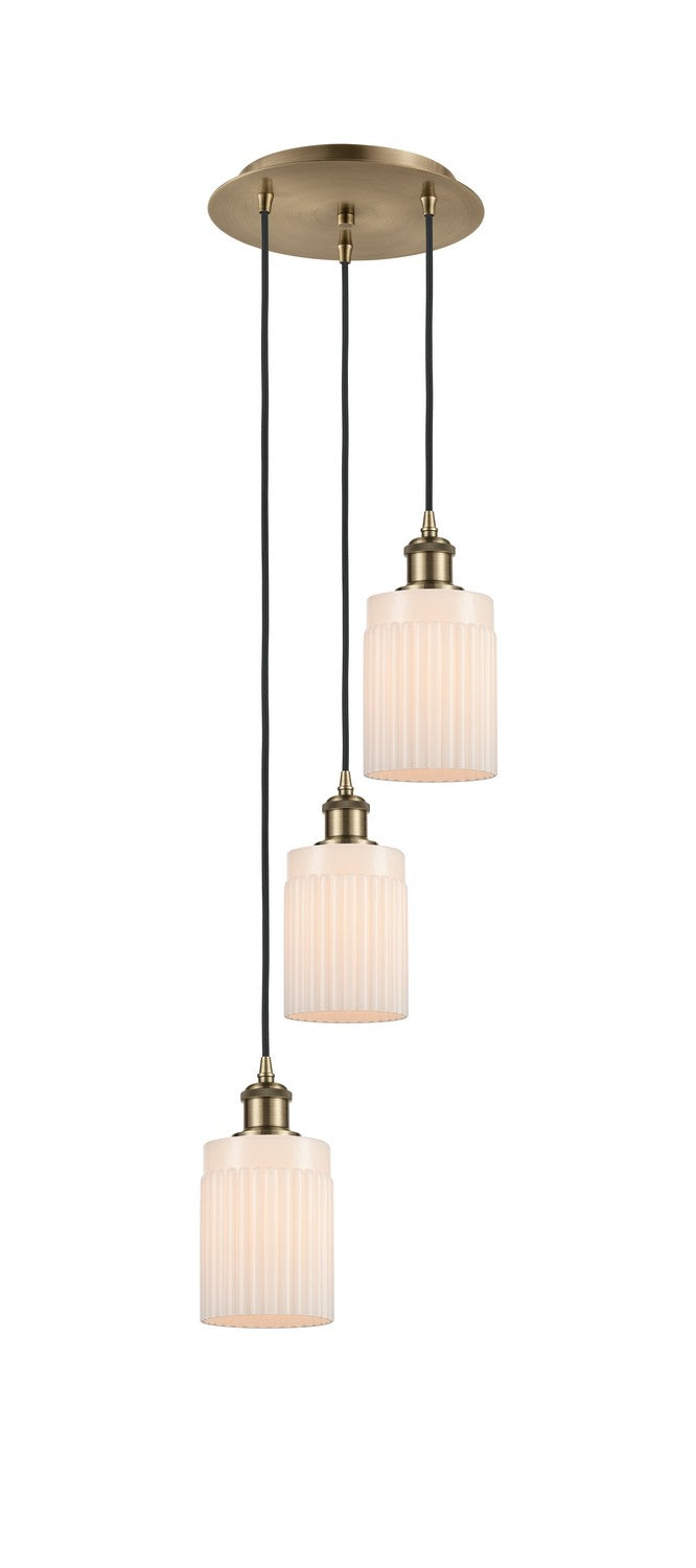 Innovations - 113B-3P-AB-G341 - Three Light Pendant - Ballston - Antique Brass