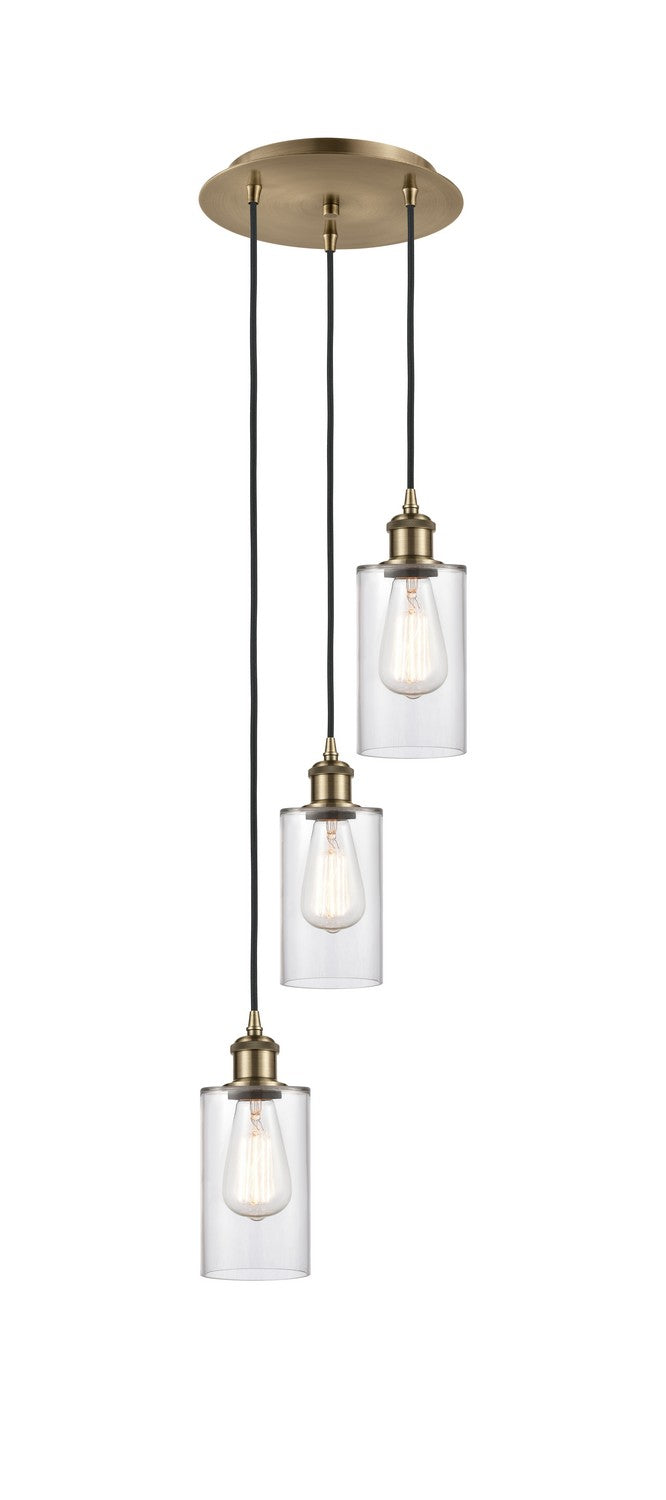 Innovations - 113B-3P-AB-G802 - Three Light Pendant - Ballston - Antique Brass