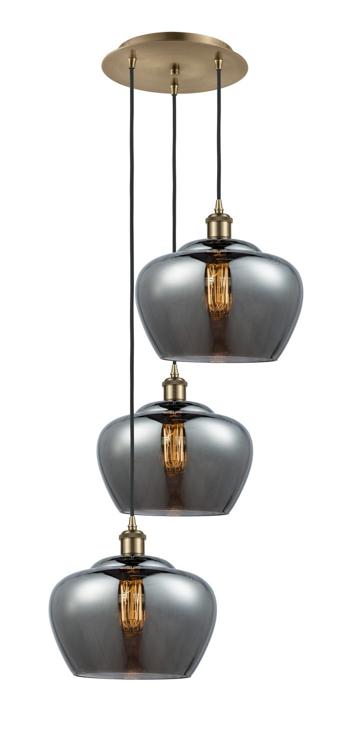 Innovations - 113B-3P-AB-G93-L - Three Light Pendant - Ballston - Antique Brass