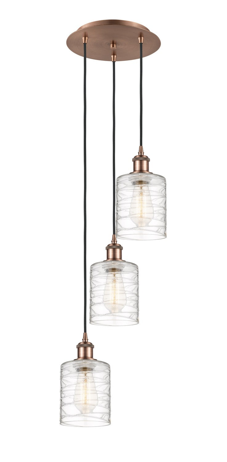 Innovations - 113B-3P-AC-G1113 - Three Light Pendant - Ballston - Antique Copper