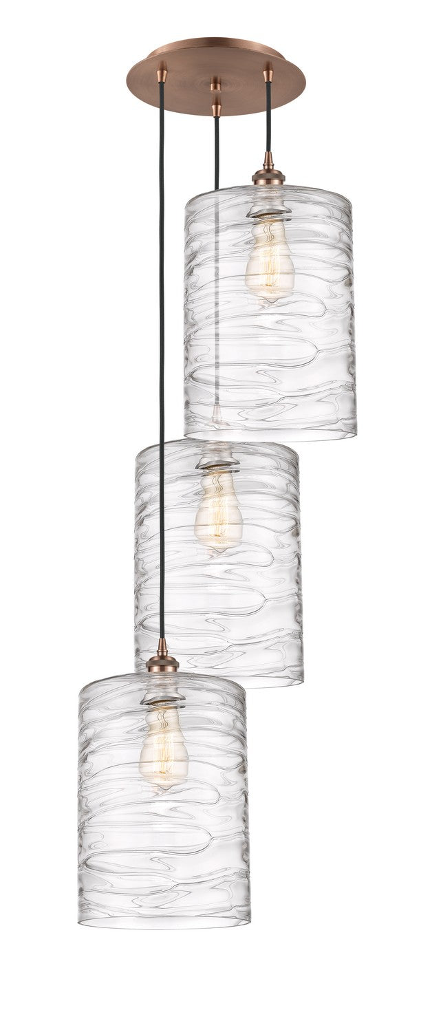 Innovations - 113B-3P-AC-G1113-L - Three Light Pendant - Ballston - Antique Copper