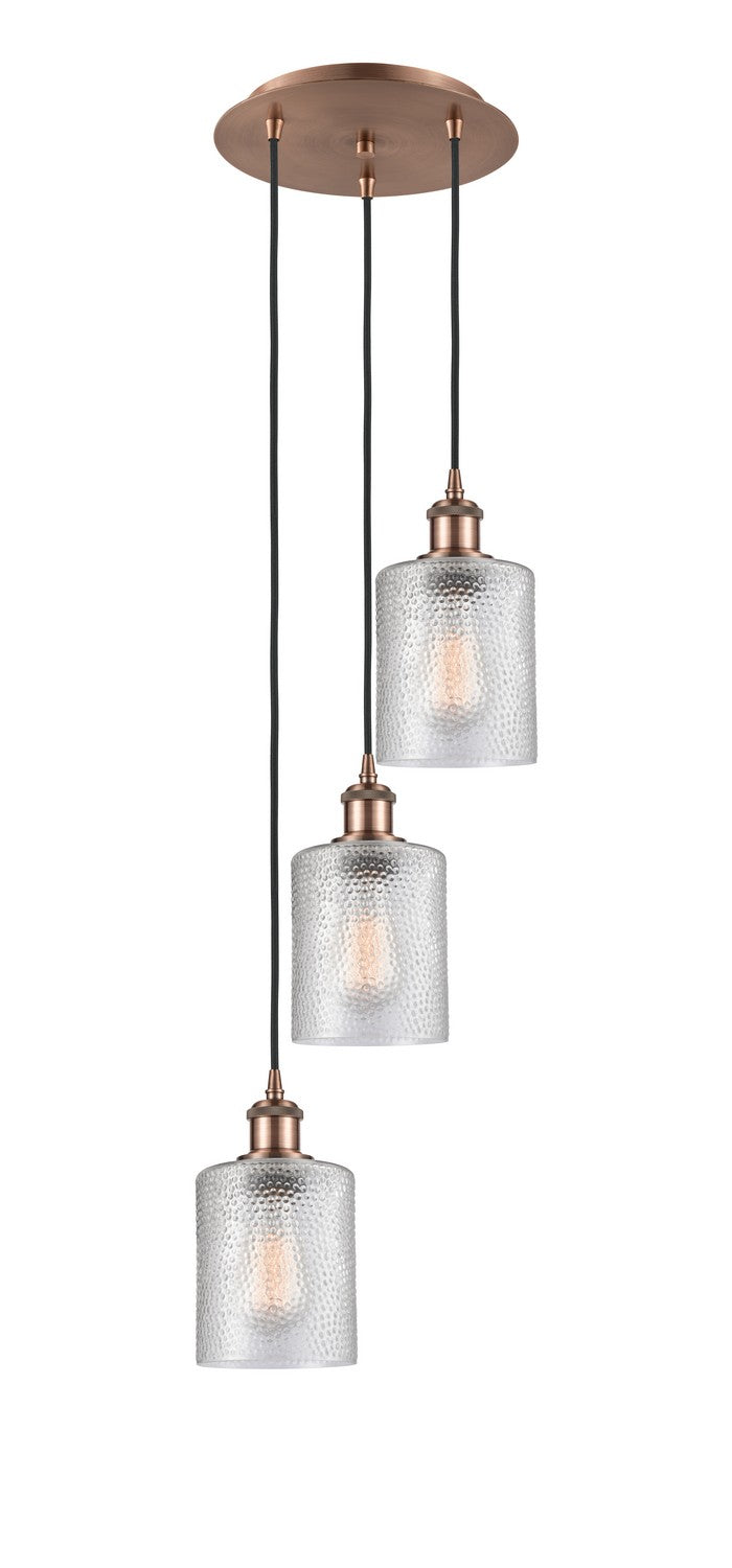 Innovations - 113B-3P-AC-G112 - Three Light Pendant - Ballston - Antique Copper