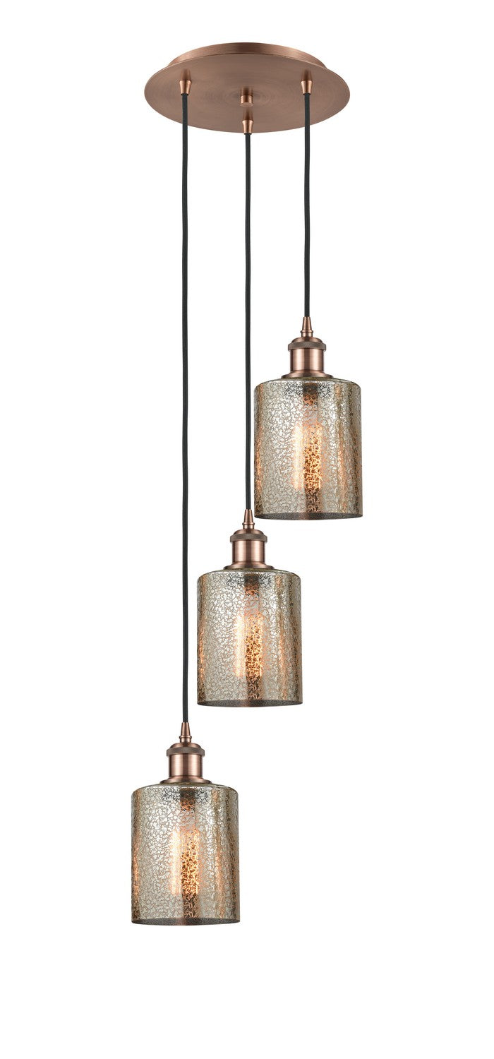 Innovations - 113B-3P-AC-G116 - Three Light Pendant - Ballston - Antique Copper