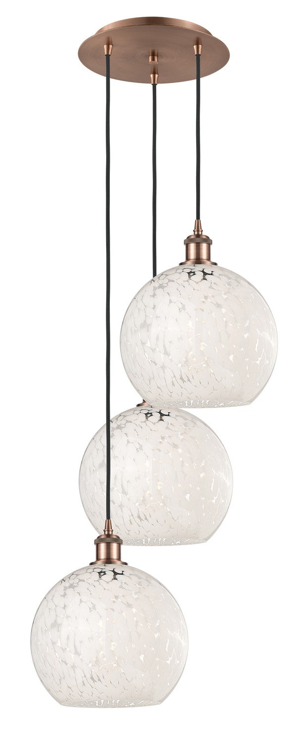 Innovations - 113B-3P-AC-G1216-10WM - Three Light Pendant - Ballston - Antique Copper
