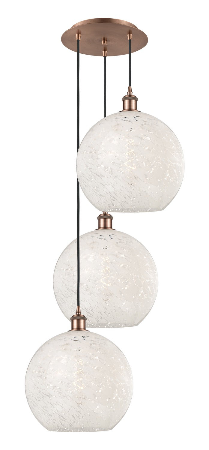 Innovations - 113B-3P-AC-G1216-12WM - Three Light Pendant - Ballston - Antique Copper