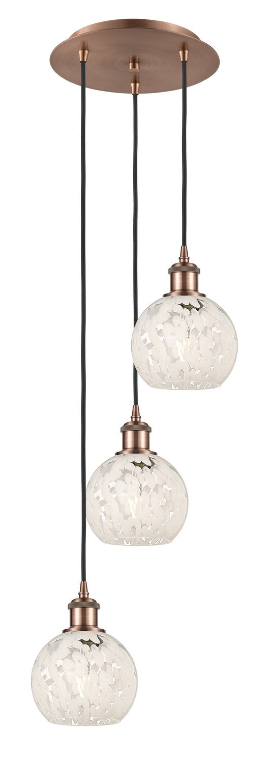 Innovations - 113B-3P-AC-G1216-6WM - Three Light Pendant - Ballston - Antique Copper