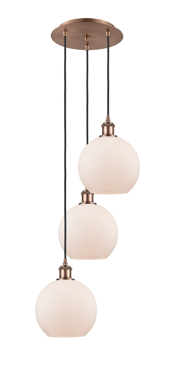 Innovations - 113B-3P-AC-G121-8 - Three Light Pendant - Ballston - Antique Copper