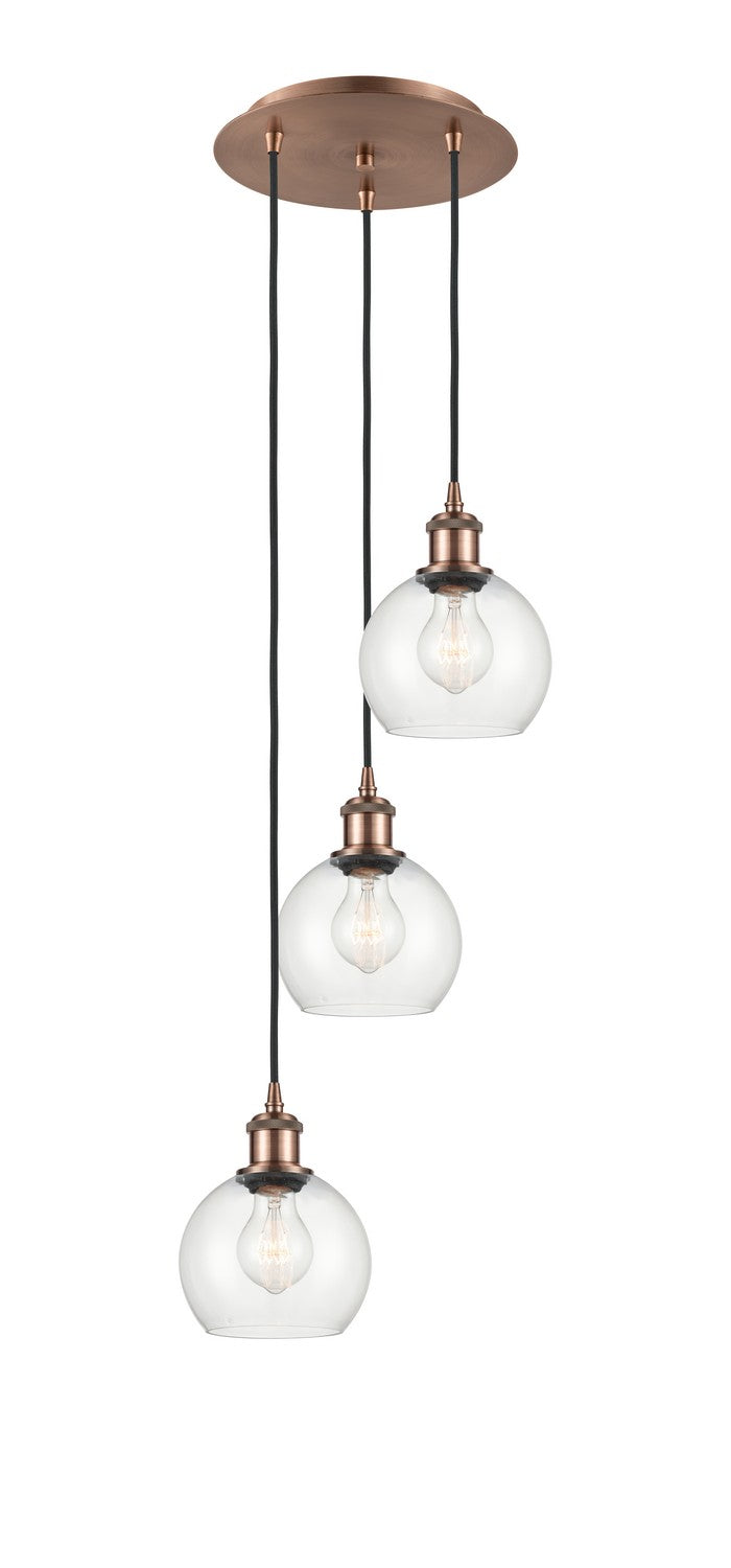 Innovations - 113B-3P-AC-G122-6 - Three Light Pendant - Ballston - Antique Copper