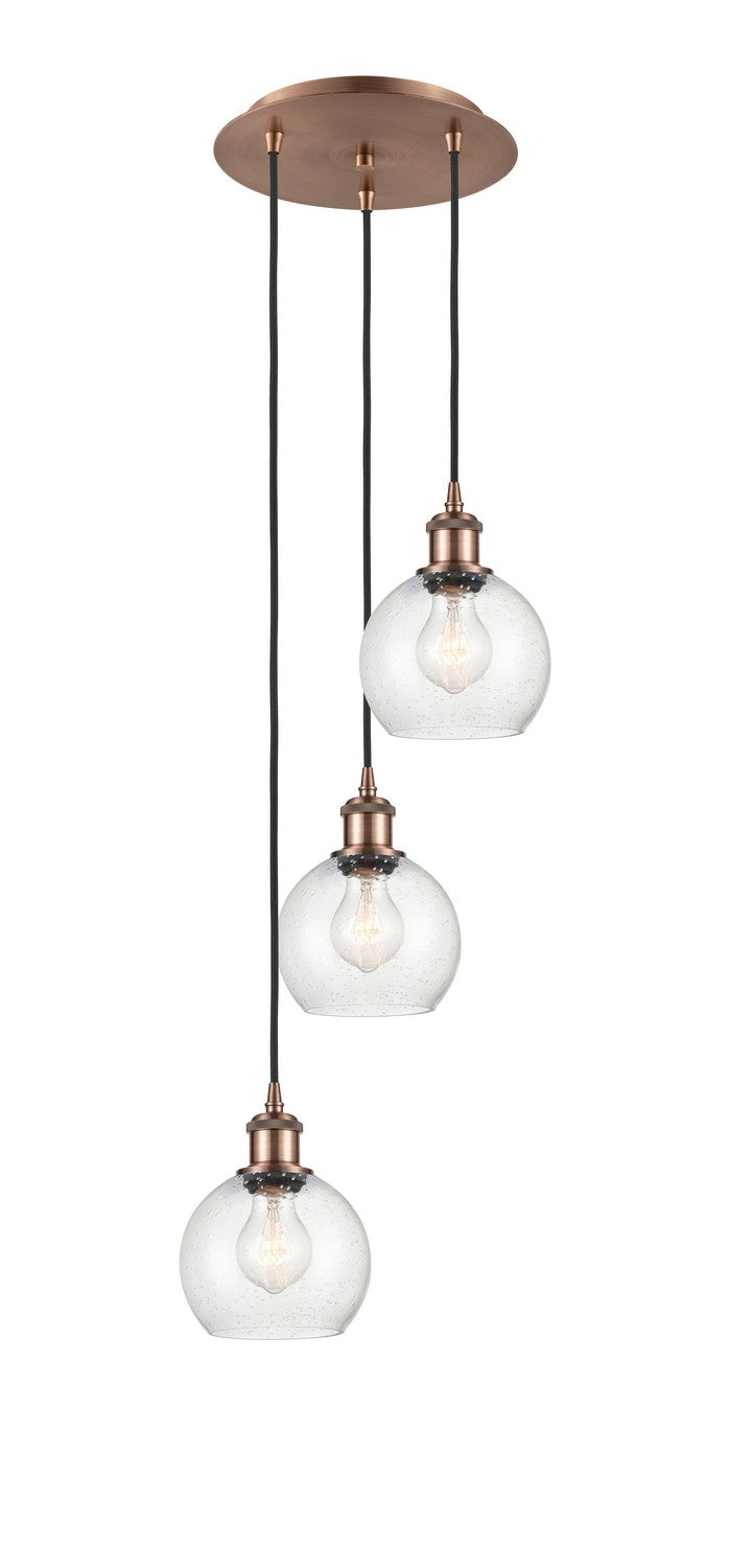 Innovations - 113B-3P-AC-G124-6 - Three Light Pendant - Ballston - Antique Copper