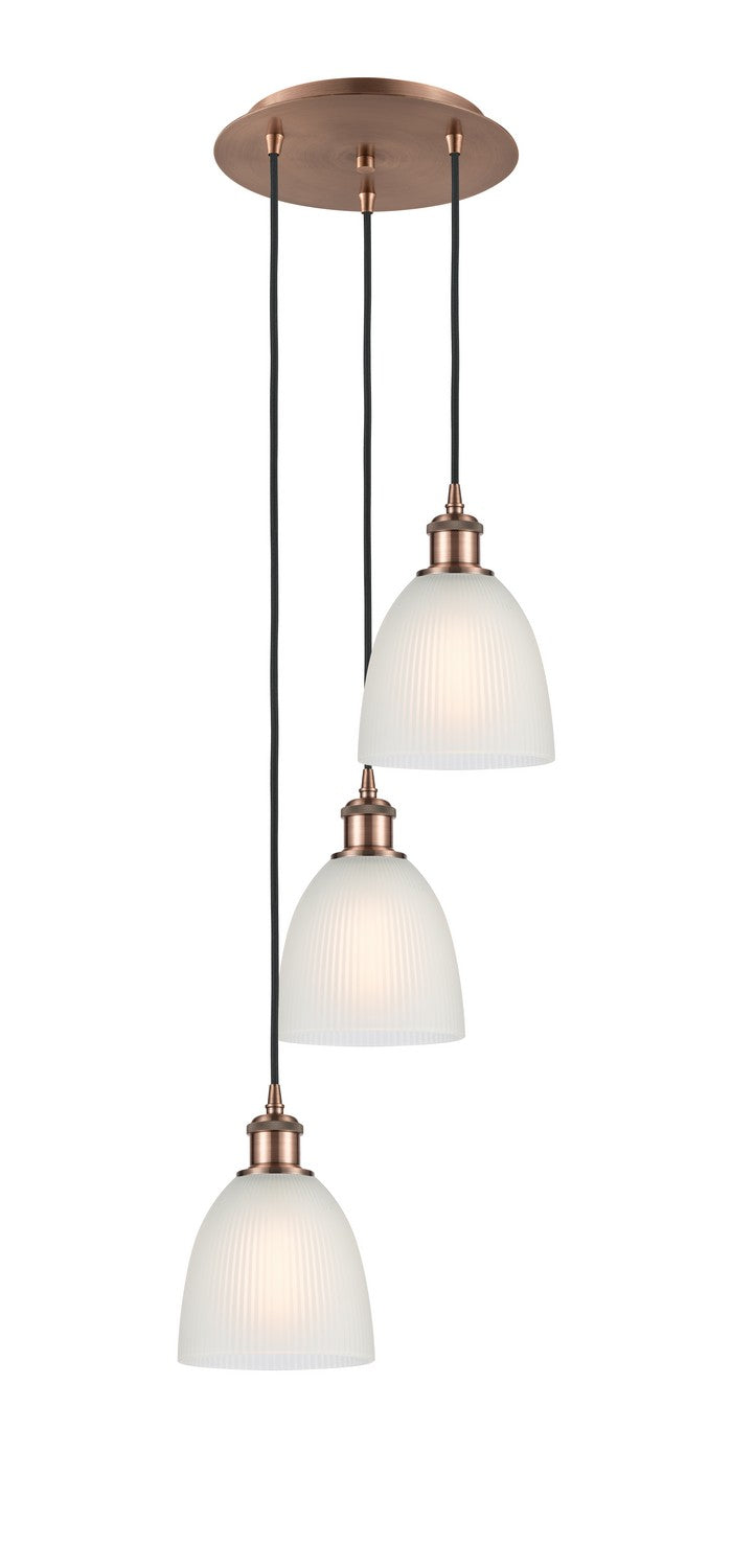 Innovations - 113B-3P-AC-G381 - Three Light Pendant - Ballston - Antique Copper