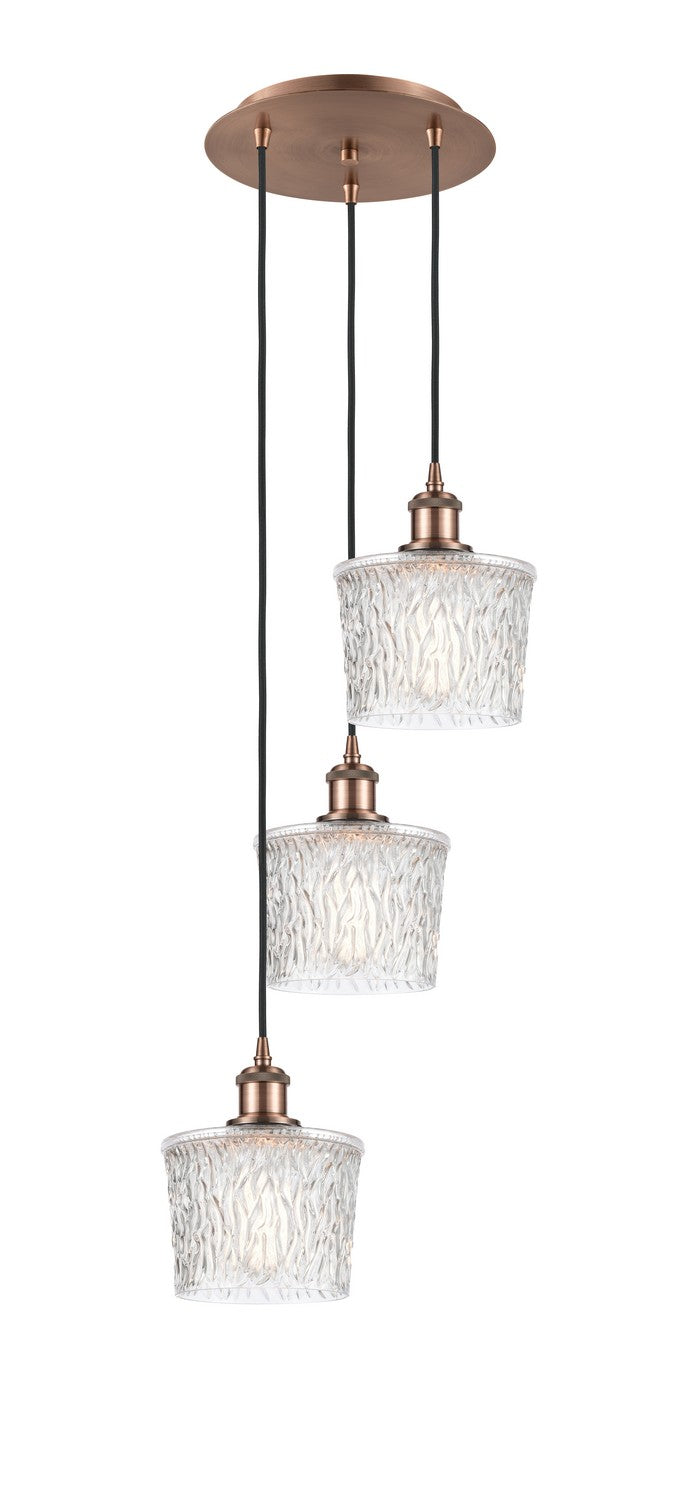 Innovations - 113B-3P-AC-G402 - Three Light Pendant - Ballston - Antique Copper