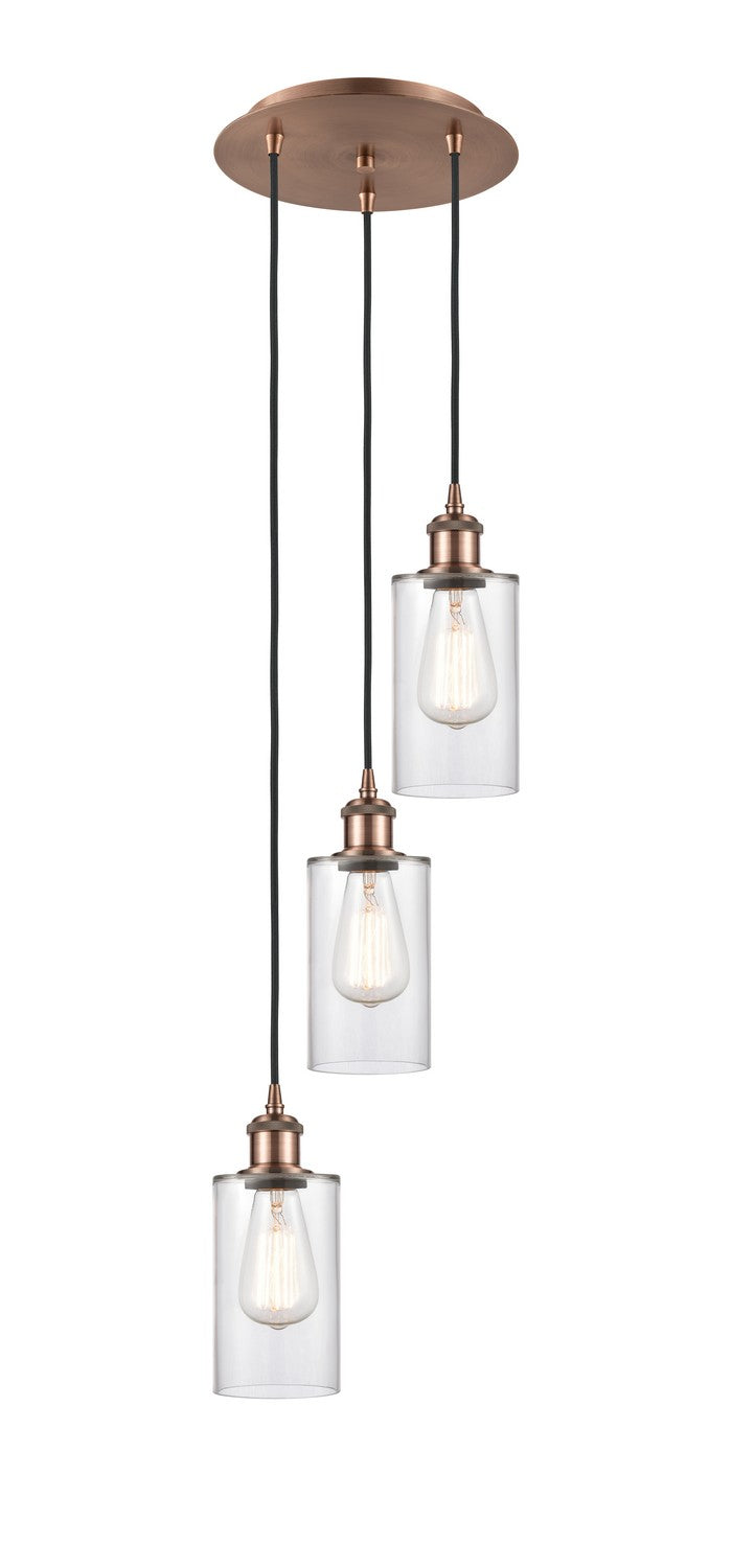 Innovations - 113B-3P-AC-G802 - Three Light Pendant - Ballston - Antique Copper