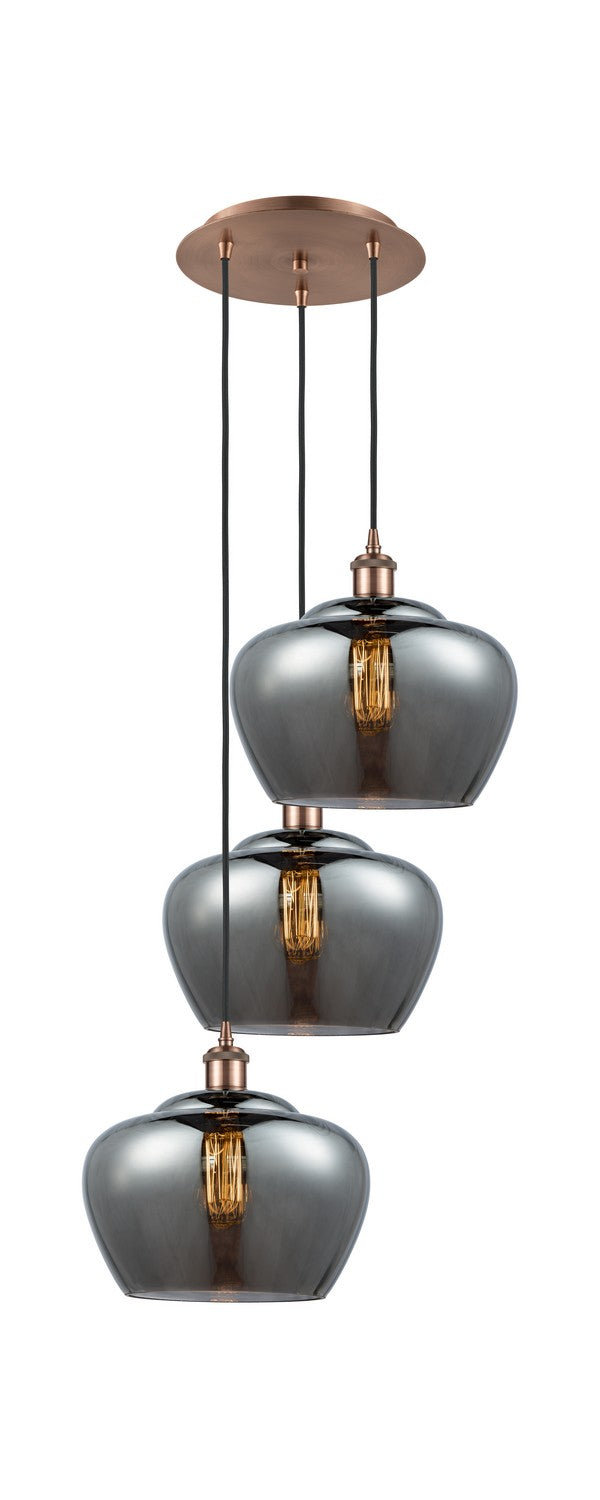 Innovations - 113B-3P-AC-G93-L - Three Light Pendant - Ballston - Antique Copper