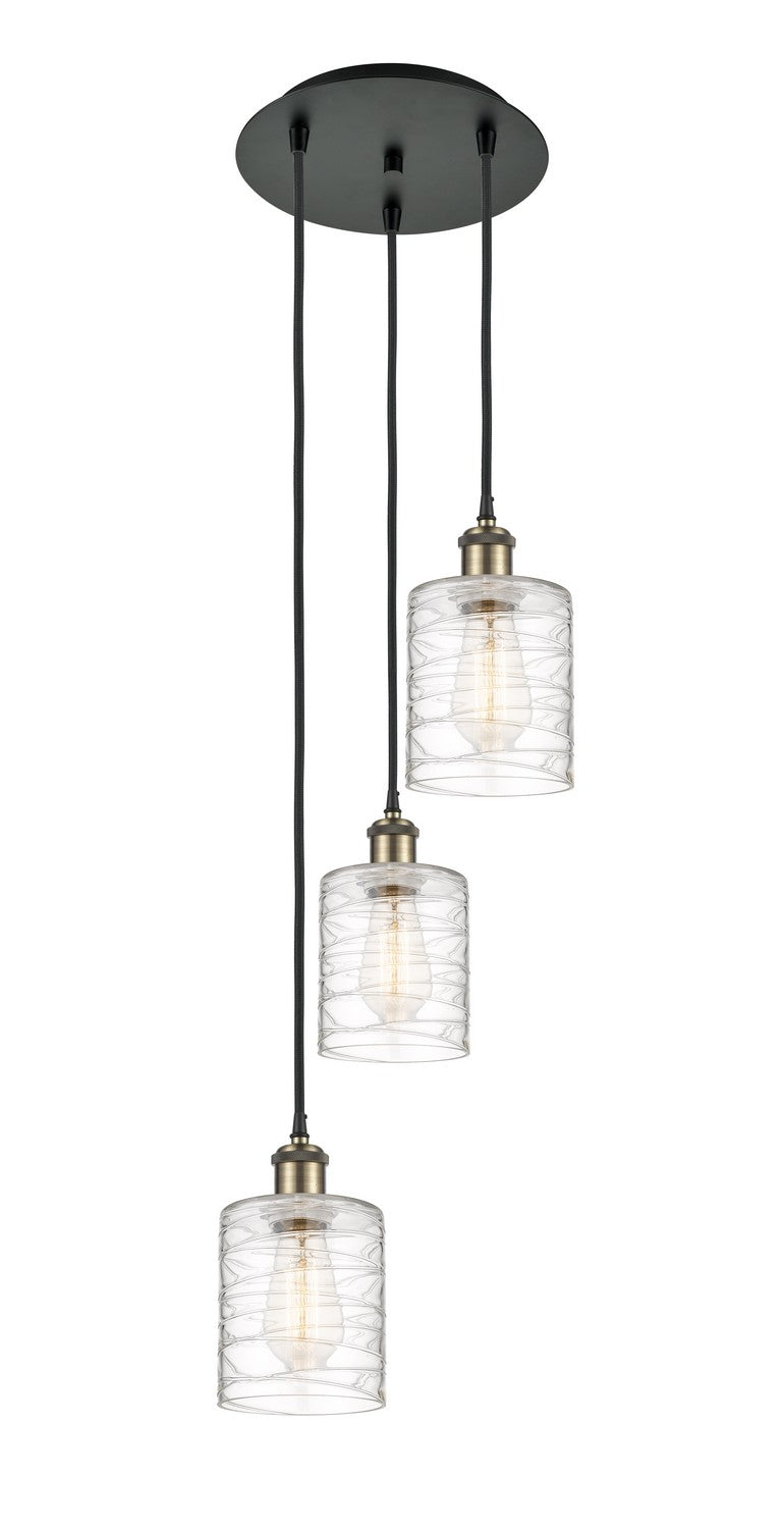 Innovations - 113B-3P-BAB-G1113 - Three Light Pendant - Ballston - Black Antique Brass