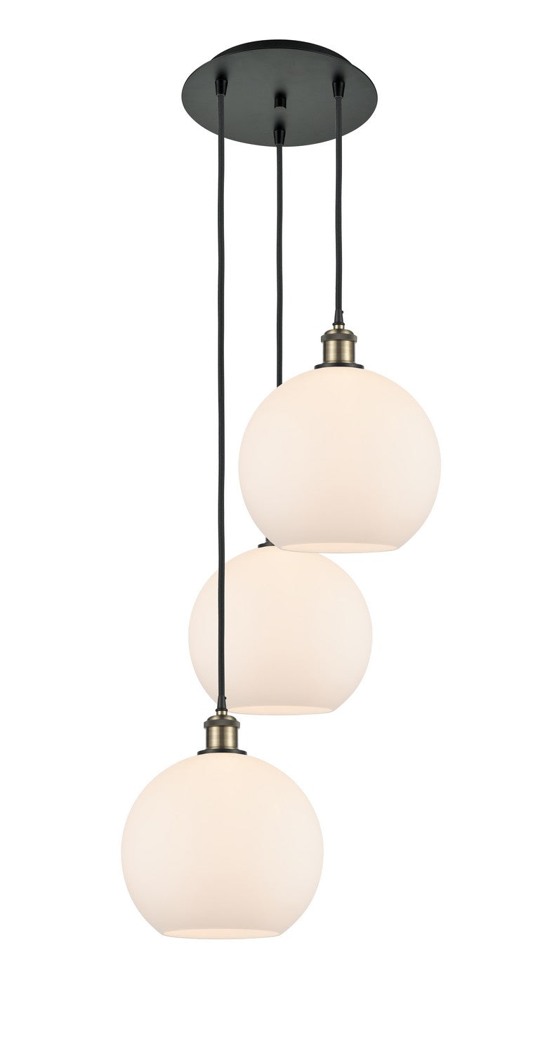 Innovations - 113B-3P-BAB-G121-10 - Three Light Pendant - Ballston - Black Antique Brass
