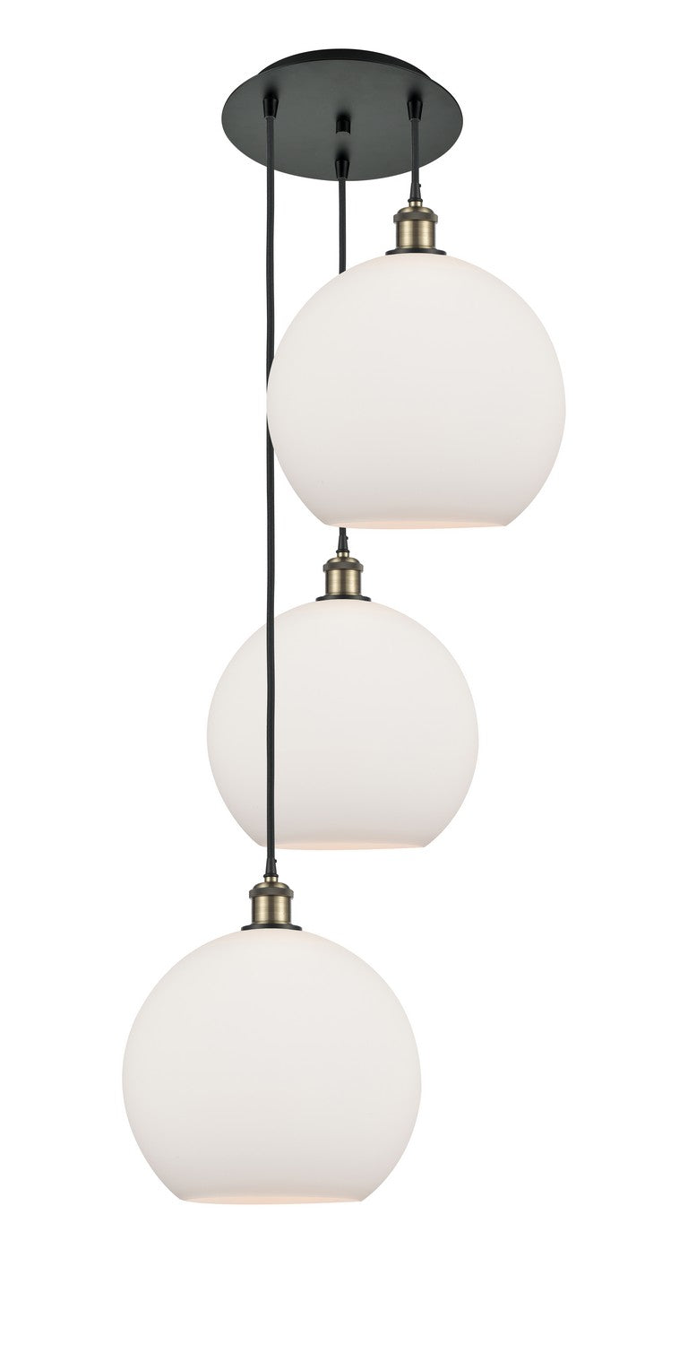 Innovations - 113B-3P-BAB-G121-12 - Three Light Pendant - Ballston - Black Antique Brass