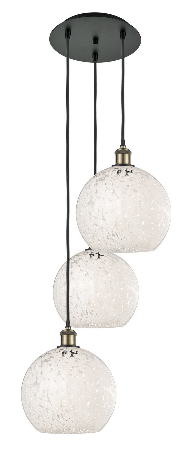 Innovations - 113B-3P-BAB-G1216-10WM - Three Light Pendant - Ballston - Black Antique Brass