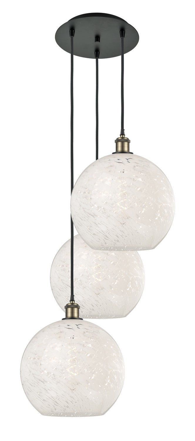 Innovations - 113B-3P-BAB-G1216-12WM - Three Light Pendant - Ballston - Black Antique Brass