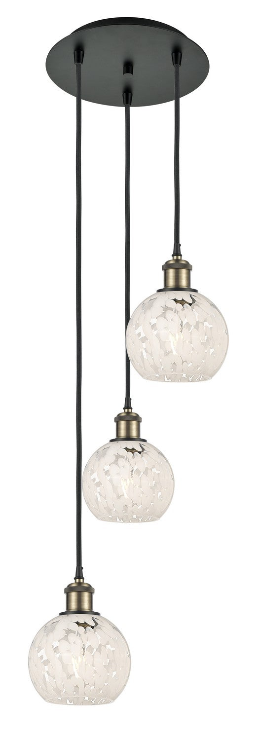 Innovations - 113B-3P-BAB-G1216-6WM - Three Light Pendant - Ballston - Black Antique Brass