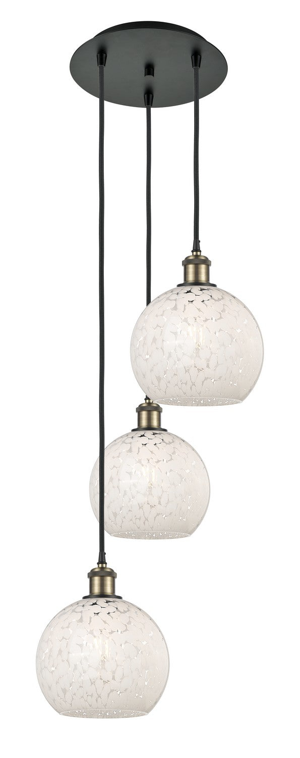 Innovations - 113B-3P-BAB-G1216-8WM - Three Light Pendant - Ballston - Black Antique Brass