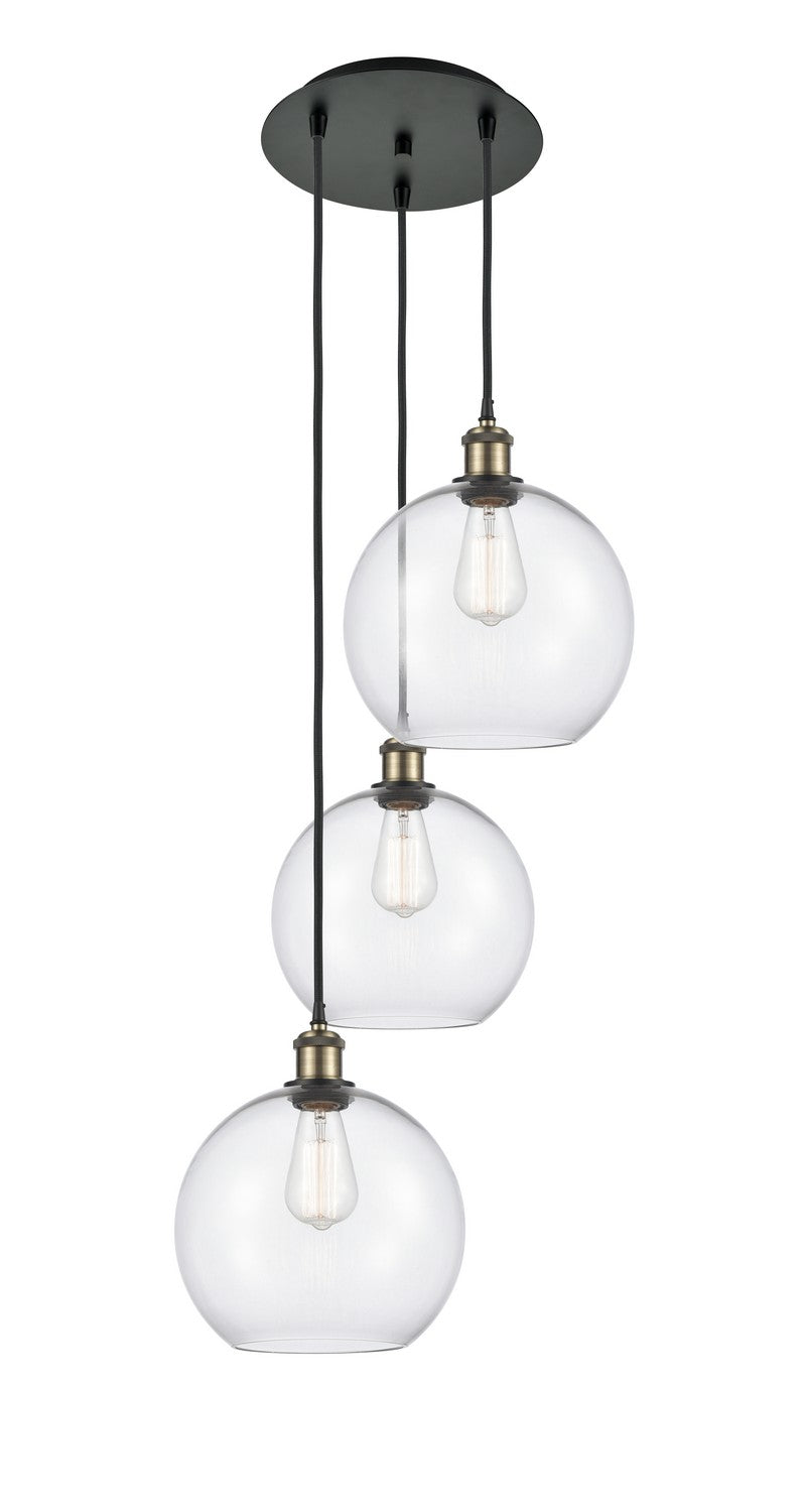 Innovations - 113B-3P-BAB-G122-10 - Three Light Pendant - Ballston - Black Antique Brass