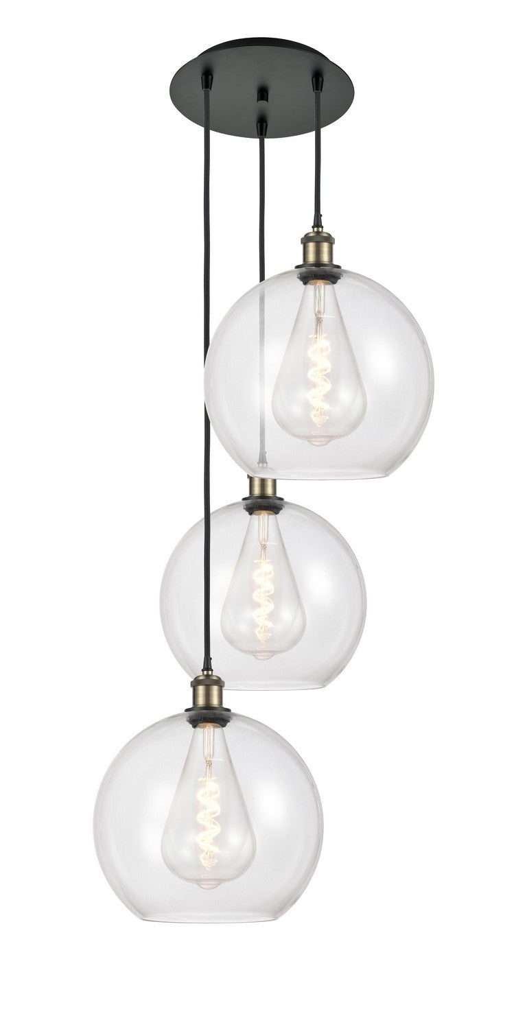 Innovations - 113B-3P-BAB-G122-12 - Three Light Pendant - Ballston - Black Antique Brass