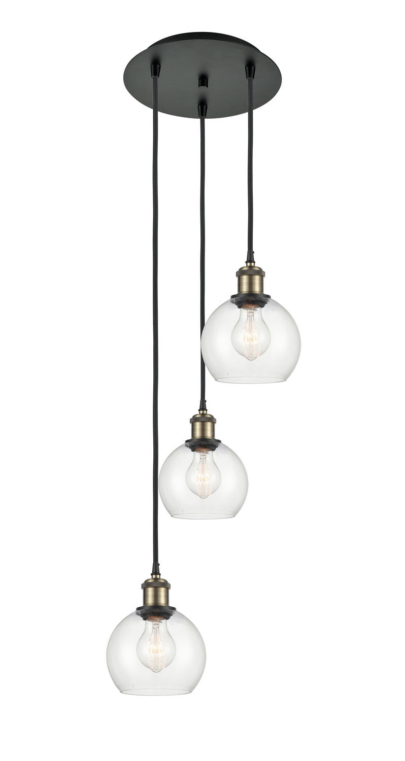 Innovations - 113B-3P-BAB-G122-6 - Three Light Pendant - Ballston - Black Antique Brass
