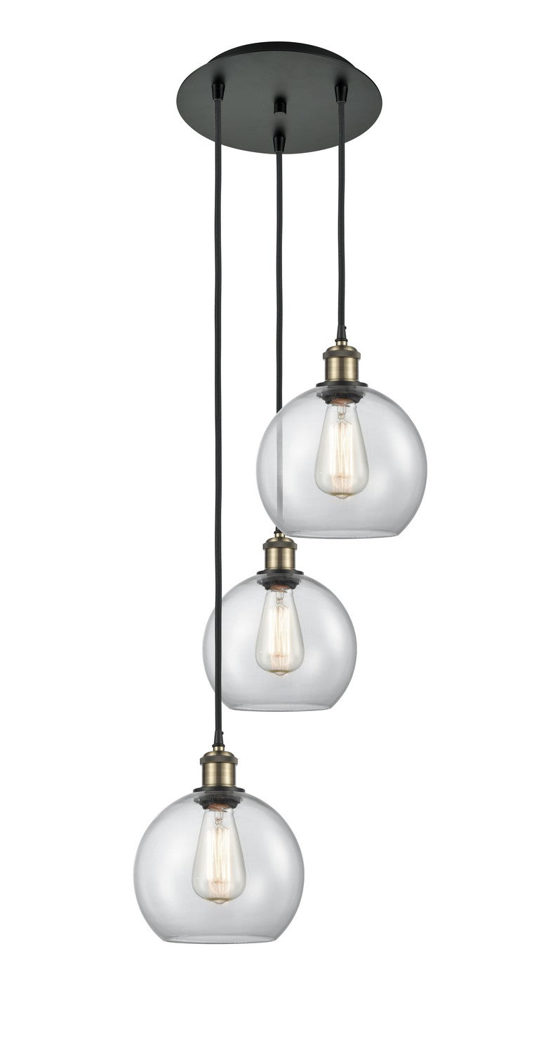Innovations - 113B-3P-BAB-G122-8 - Three Light Pendant - Ballston - Black Antique Brass