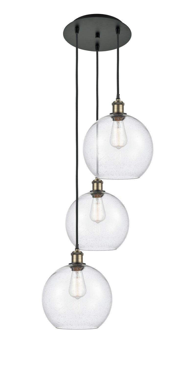 Innovations - 113B-3P-BAB-G124-10 - Three Light Pendant - Ballston - Black Antique Brass