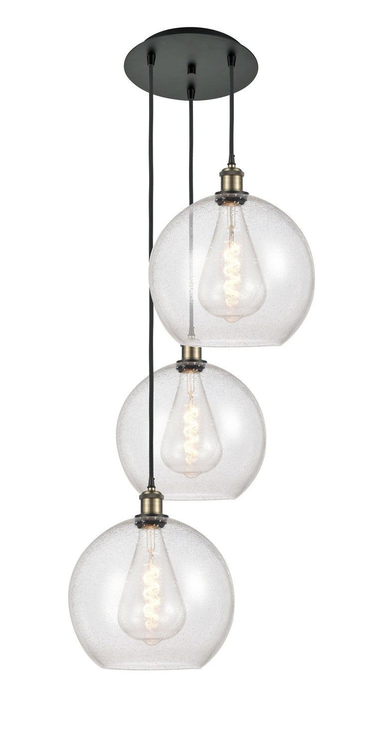 Innovations - 113B-3P-BAB-G124-12 - Three Light Pendant - Ballston - Black Antique Brass