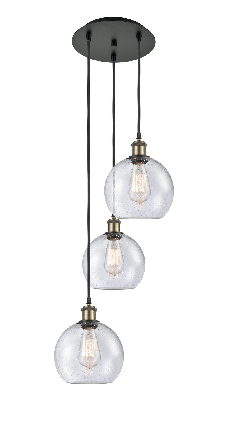 Innovations - 113B-3P-BAB-G124-8 - Three Light Pendant - Ballston - Black Antique Brass
